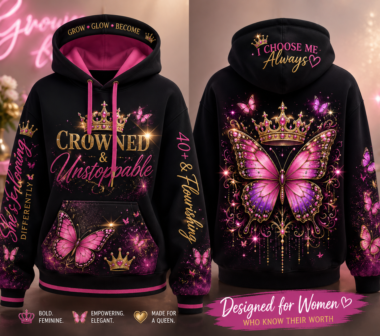 Crown & Butterfly Hoodie